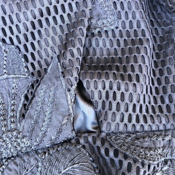 Jay Godfrey Cross Front Halter Embroidered Lace Cutout Mini Dress - Picture 7 of 10